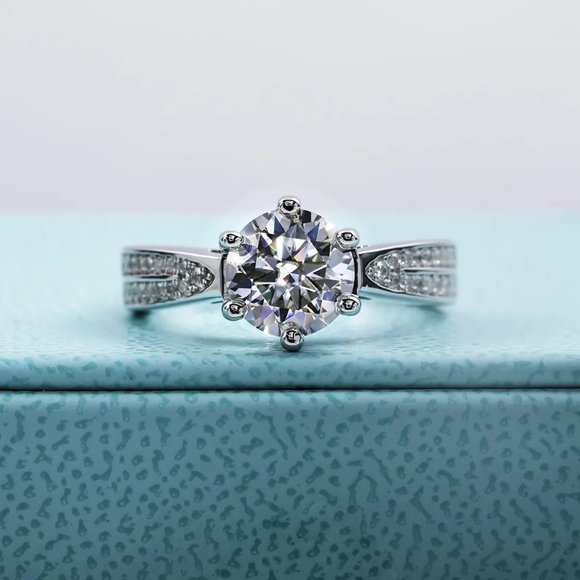 Certified 1ct. t.w. Moissanite Diamond Solitaire Wedding Engagement Ring NEW - Picture 4 of 15